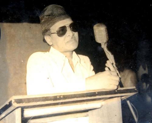 Dr. Bhupen Hazarika at the Sivasagar Natya Mandir