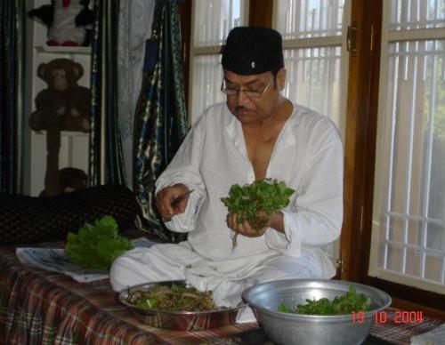 Dr. Bhupen Hazarika in his kitchen