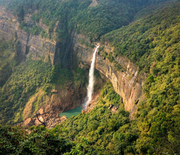 Nohkalikai waterfall, Cherrapunji