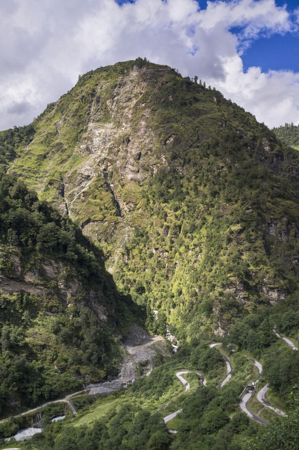 Road and high mountains to Tawang, Arunachal Pradesh