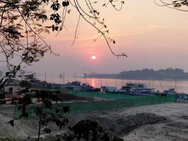 Sunset view at Brahmaputra Riverfront, Guwahati
