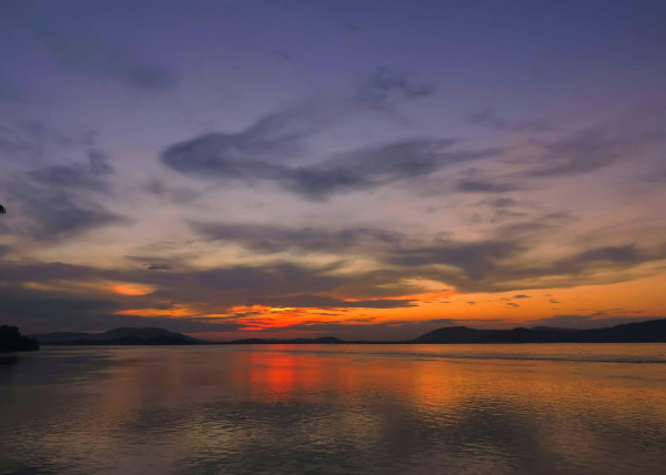 Sunset view at Brahmaputra Riverfront, Guwahati