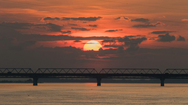 Sunset view at Saraighat Bridge Viewpoint