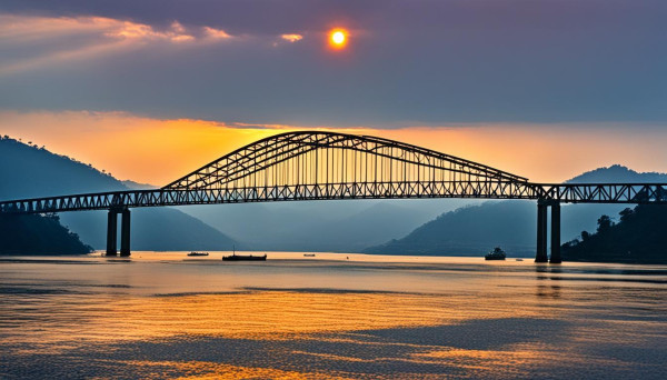 Sunset view at Saraighat Bridge Viewpo