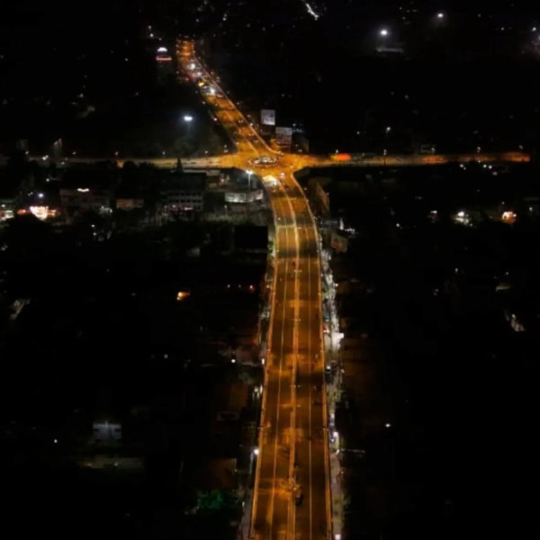 Night View of Maharaja Prithu  Flyover, Guwahati