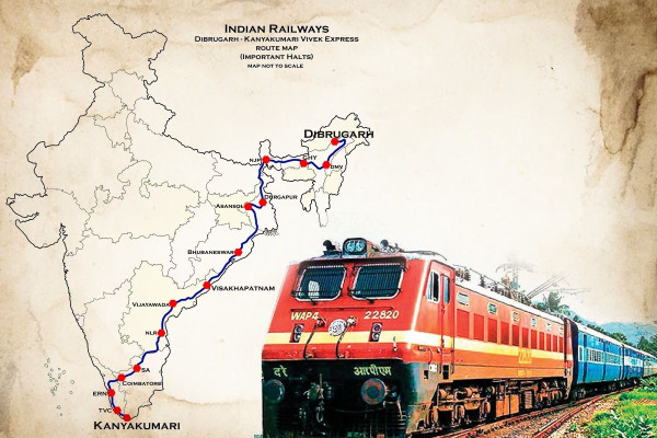 What Is The Longest Railway Route In India And Which Stations Does It Connect? — Assam general knowledge article