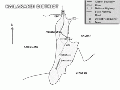 Hailakandi district map