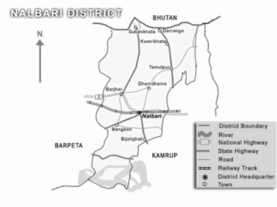 Nalbari district map