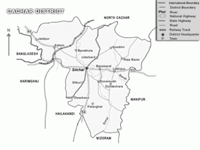 Cachar district map