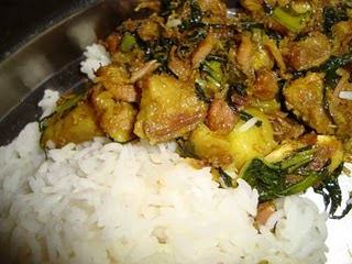 Pork With Laihak Or Laihakor Gahori Or Laihak Diya Gahori Or Gahori Laihak recipe