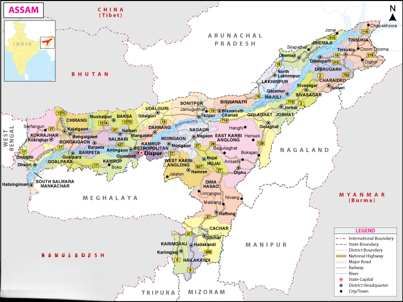 Map of Assam